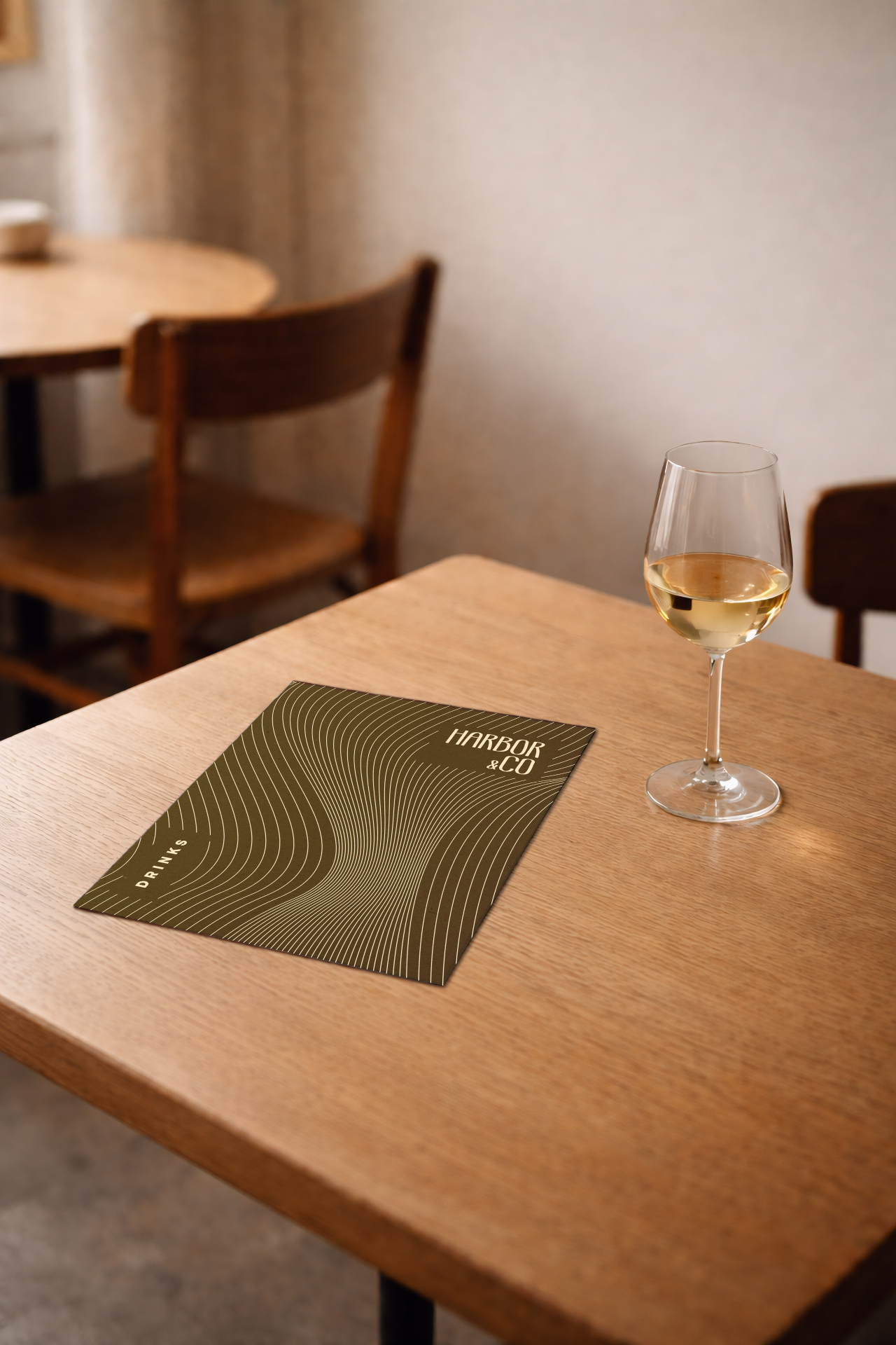 Harbor & Co. drinks menu mockup