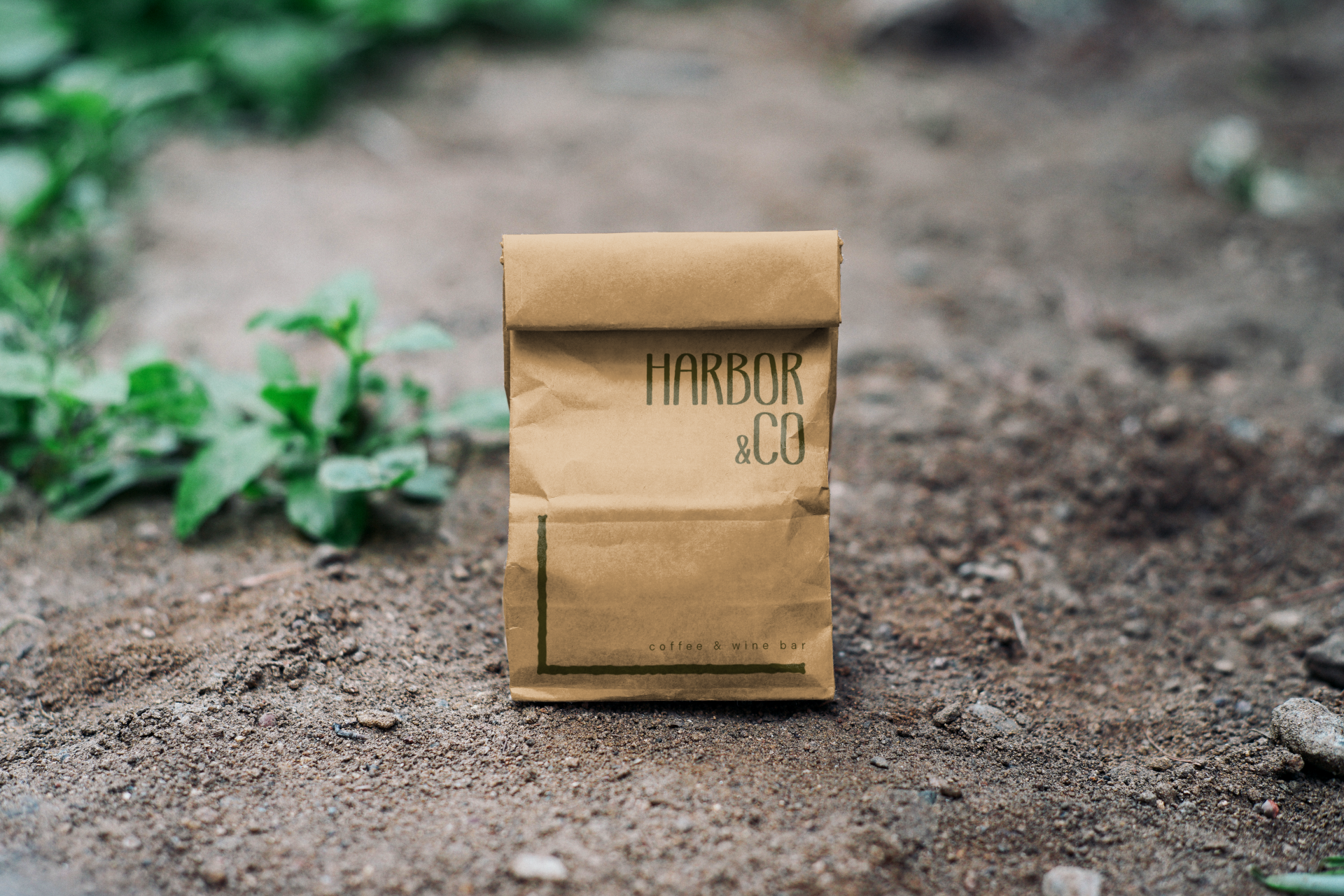 Harbor & Co. kraft paper bag mockup