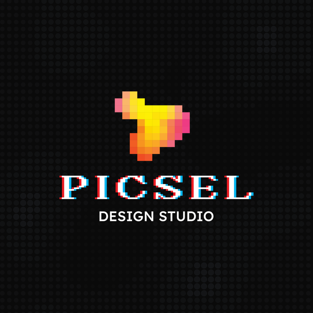 Picsel Design Studio logo: a pixel mark above the Picsel wordmark